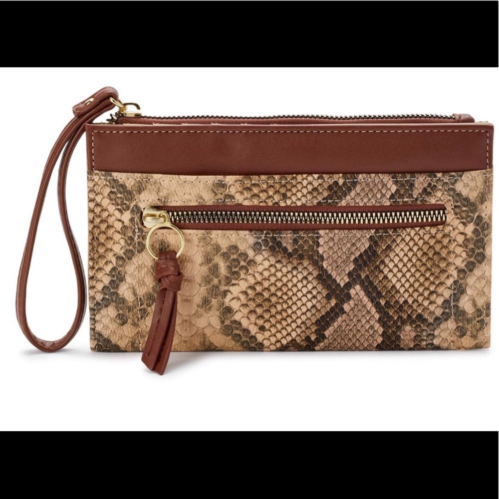 New Time and Tru ZipPocket Clutch Organizer Wallet